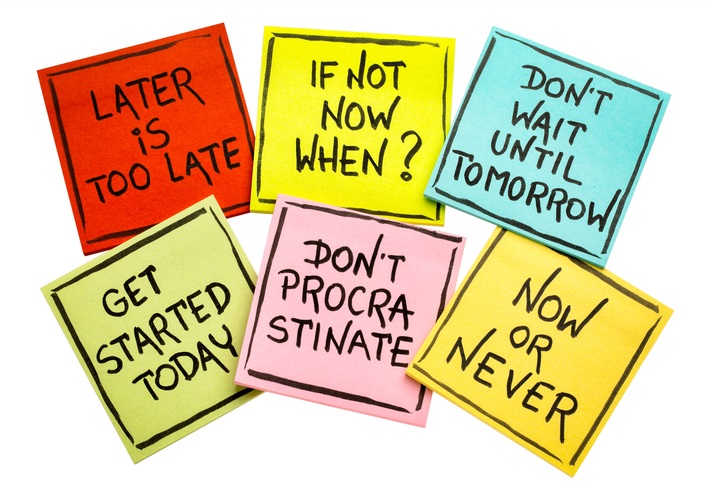 fighting procrastination - set of motivational notes
