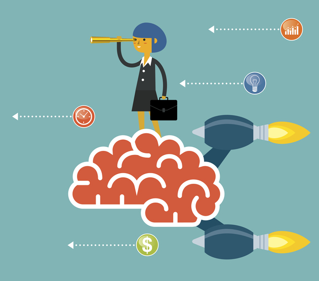 Brain Power with businesswoman
