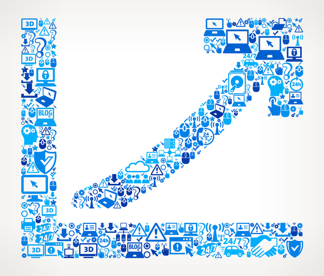 Graph Increase  Tech Support Vector Icon Pattern