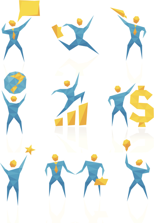 Abstract geometric people icons - business