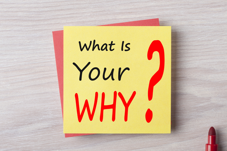 What is your why written on note concept
